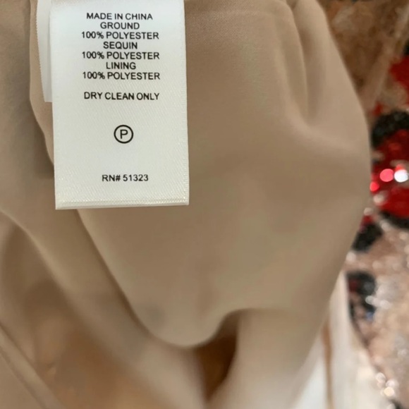 CeCe Floral Print Gold Sequin Long Sleeve Dress - Picture 5 of 9